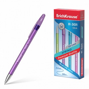 Ручка гелевая ERICH KRAUSE "R-301 Spring Gel Stick", узел 0,5 мм, синий