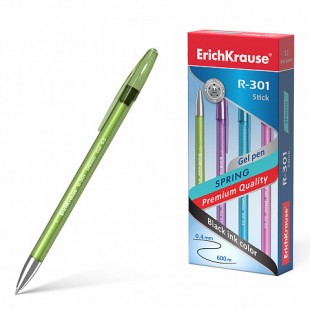 Ручка гелевая ERICH KRAUSE "R-301 Spring Gel Stick", узел 0,5, черный