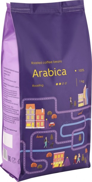 Кофе в зернах АРАБИКА 100%, 1 кг, картонная упаковка
