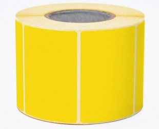 Термоэтикетка ЭКО, 58х40 мм, 2 ролика х 500 этикеток, бумага, желтый, комплект 1000 штук