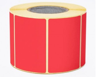 Термоэтикетка ЭКО, 58х40 мм, 2 ролика х 500 этикеток, бумага, красный, комплект 1000 штук