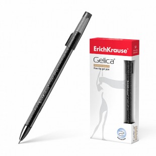 Ручка гелевая ERICH KRAUSE "Gelica", игольчатый узел 0,5 мм, пластик, черный