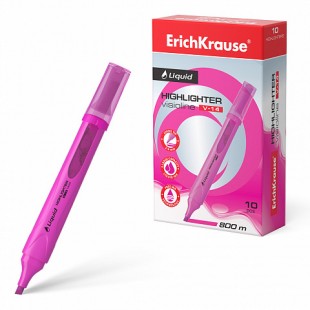 Текстмаркер ERICH KRAUSE "Liquid Visioline V-14 Neon", скошенный наконечник 0,6-4,0 мм, розовый