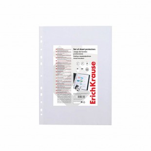 Папки-файлы ERICH KRAUSE "Fizzy Clear", A4, 30 мкм, прозрачный, матовый, комплект 100 штук