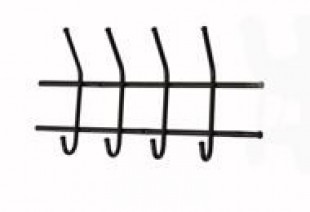 Вешалка настенная ДОМАШНИЕ МЕЛОЧИ "501", 4 крючка, металл, черный