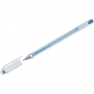 Ручка гелевая CROWN "Hi-Jell Metallic", узел 0,7 мм, пластик, зеленый металлик