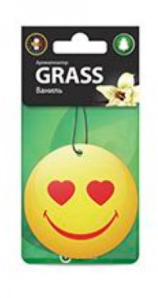 Ароматизатор подвесной GRASS "Smile/Ваниль", 10 г, картон, желтый