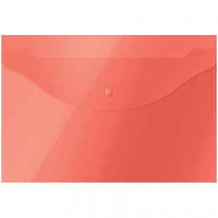 Папка-конверт на кнопке OFFICE SPACE, А4, 120 мкм, пластик, красный