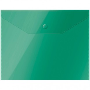 Папка-конверт на кнопке OFFICE SPACE, А5, 150 мкм, пластик, зеленый