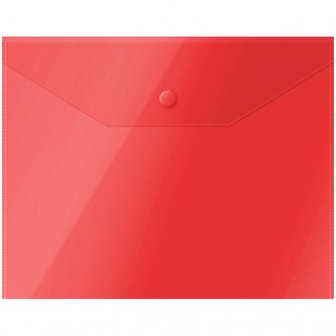 Папка-конверт на кнопке OFFICE SPACE, А5, 150 мкм, пластик, красный