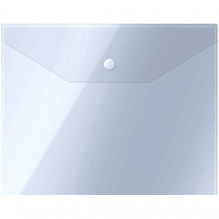 Папка-конверт на кнопке OFFICE SPACE, А5, 150 мкм, пластик, прозрачный