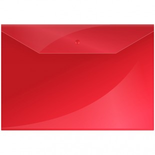 Папка-конверт на кнопке OFFICE SPACE, А4, 150 мкм, пластик, красный