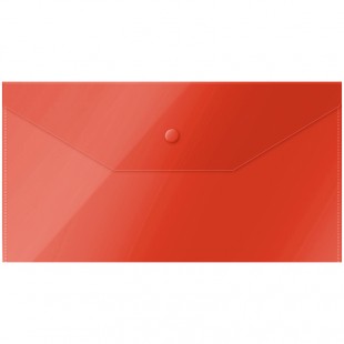 Папка-конверт на кнопке OFFICE SPACE, С6, 150 мкм, пластик, красный