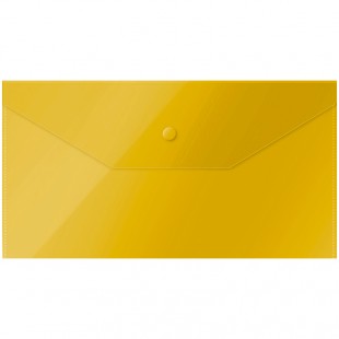 Папка-конверт на кнопке OFFICE SPACE, С6, 150 мкм, пластик, желтый