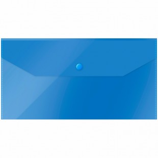 Папка-конверт на кнопке OFFICE SPACE, С6, 150 мкм, пластик, синий