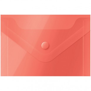 Папка-конверт на кнопке OFFICE SPACE, А7, 150 мкм, пластик, красный