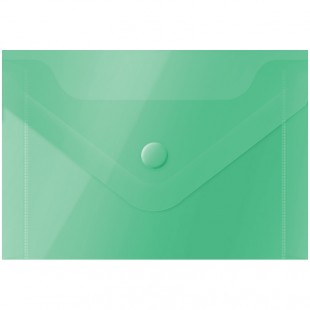 Папка-конверт на кнопке OFFICE SPACE, А7, 150 мкм, пластик, зеленый
