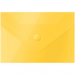 Папка-конверт на кнопке OFFICE SPACE, А7, 150 мкм, пластик, желтый