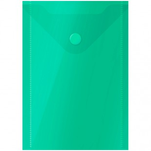 Папка-конверт на кнопке OFFICE SPACE, А6, 150 мкм, пластик, зеленый