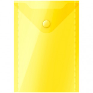 Папка-конверт на кнопке OFFICE SPACE, А6, 150 мкм, пластик, желтый