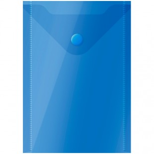 Папка-конверт на кнопке OFFICE SPACE, А6, 150 мкм, пластик, синий