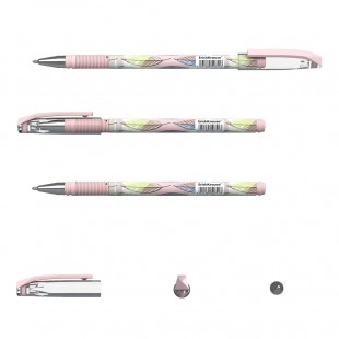 Ручка шариковая ERICH KRAUSE "ColorTouch Flora", узел 0,7 мм, пластик, синий