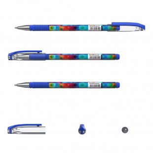 Ручка шариковая ERICH KRAUSE "ColorTouch Patchwork", узел 0,7 мм, пластик, синий