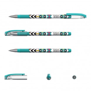Ручка шариковая ERICH KRAUSE "ColorTouch Ornament", узел 0,7 мм, пластик, синий