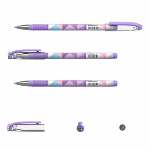 Ручка шариковая ERICH KRAUSE "ColorTouch Magic Rhombs", узел 0,7 мм, пластик, синий