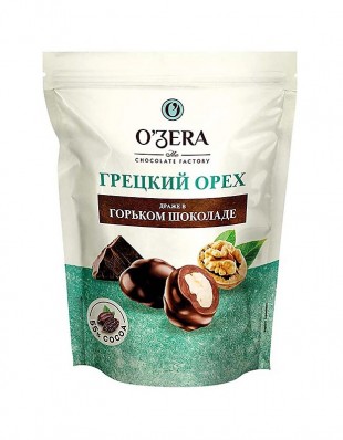 Драже OZERA "Грецкий орех в горьком шоколаде", 150 г, флоу-пак
