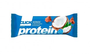 Фруктовый батончик CLICK "Кокос в молочном шоколаде", 40 г, протеин
