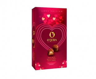 Конфеты шоколадные OZERA "Love", пралине с цельным фундуком, 230 г, подарочная упаковка