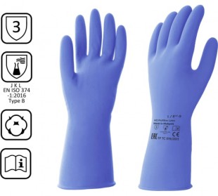 Перчатки латексные HQ "Profiline", размер 8,5-9 L, латекс, синий