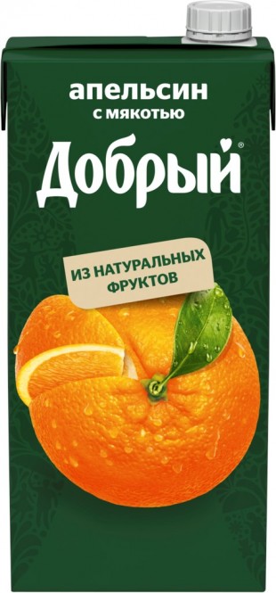 Нектар ДОБРЫЙ "Апельсин", 2 л, тетрaпак