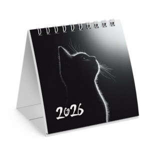 Календарь-домик настольный 2026 г., BRAUBERG, "Милый котик", 101х101 мм