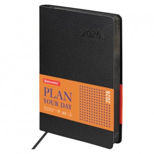 Ежедневник 2026  BRAUBERG "Stylish", А5, 168 листов, под кожу, зеленый