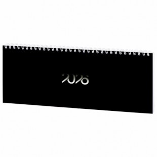 Планинг 2026 STAFF "Black style",  285х112 мм, 64 листа, черный