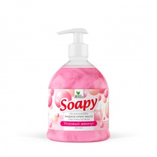 Мыло-крем CLEAN&GREEN "Soapy" с перламутром, увлажняющее, розовый жемчуг, 500 мл