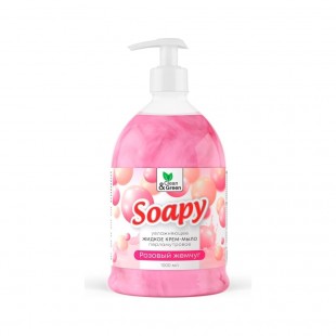 Мыло-крем CLEAN&GREEN "Soapy" с перламутром, увлажняющее, розовый жемчуг, 1000 мл