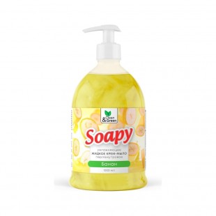 Мыло-крем CLEAN&GREEN "Soapy" с перламутром, увлажняющее, банан, 1000 мл
