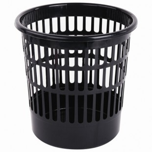 Корзина для бумаг STAFF "Basic" 9 л, пластик, черный
