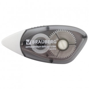 Корректирующая лента BRAUBERG, 5 мм х 8 м, черный корпус