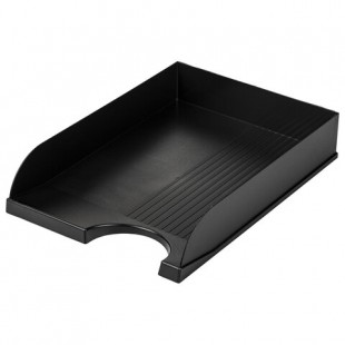 Лоток горизонтальный BRAUBERG "Standart", 1 секция, 350х253х65 мм,пластик, черный