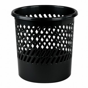 Корзина для бумаг STAFF "Basic" 11 л, сетчатая, пластик, черный