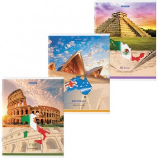 Тетрадь BRAUBERG "TRAVEL", А4, 48 листов, клетка, скрепка