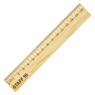 Линейка STAFF, 15 см, дерево
