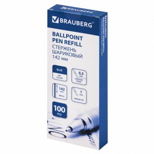 Стержень шариковый BRAUBERG, 142 мм, узел 1 мм, синий