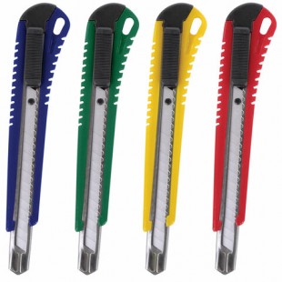 Нож канцелярский 9 мм STAFF"Profit", усиленный, металл. направляющие, автофиксатор