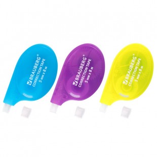 Корректирующая лента BRAUBERG ULTRA NEON, 5 мм х 8 м, ассорти