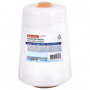 Нить лавсановая для прошивки BRAUBERG ORIGINAL, диаметр 1 мм, длина 1000 м, белая, ЛШ 210